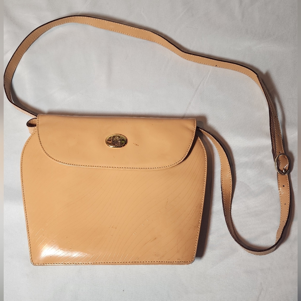 Mark Cross Made In Italy Honey Tan Leather Crossbody Bag Minor Flaws